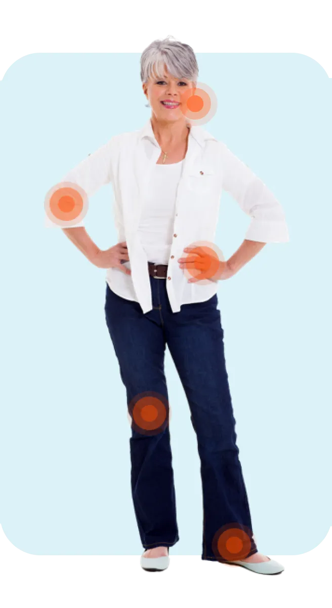 Image of woman showing where CIDP symptoms may occur